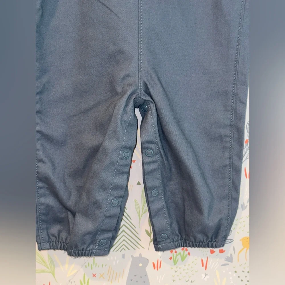 Carter’s 2 Piece Teddy Bear Overalls and Striped Shirt Set 6-9 Months - Picture 3 of 7